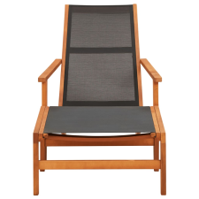 vidaXL tömör eukaliptuszfa és textilén kerti szék lábtartóval (48700) kerti bútor