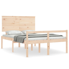 vidaXL tömör fa ágy időseknek fejtámlával 140x200 cm (3195481) ágy és ágykellék
