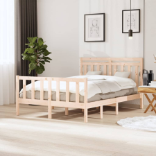vidaXL tömör fa ágykeret 135 x 190 cm (4FT6 Double) ágy és ágykellék
