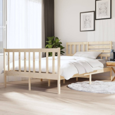 vidaXL Tömör fa ágykeret 140 x 190 cm ágy és ágykellék
