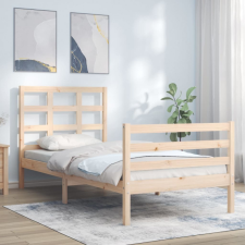 vidaXL tömör fa ágykeret fejtámlával 100 x 200 cm ágy és ágykellék