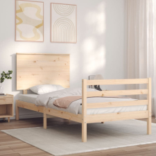 vidaXL tömör fa ágykeret fejtámlával 100 x 200 cm ágy és ágykellék