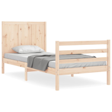 vidaXL tömör fa ágykeret fejtámlával 100 x 200 cm (3194496) ágy és ágykellék