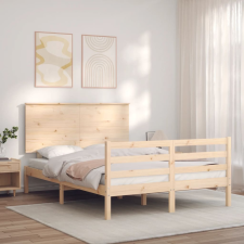 vidaXL tömör fa ágykeret fejtámlával 120 x 200 cm ágy és ágykellék
