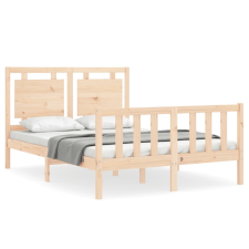 vidaXL tömör fa ágykeret fejtámlával 120 x 200 cm (3192161) ágy és ágykellék