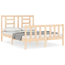vidaXL tömör fa ágykeret fejtámlával 120 x 200 cm (3192876) ágy és ágykellék
