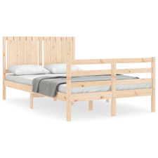 vidaXL tömör fa ágykeret fejtámlával 120 x 200 cm (3194761) ágy és ágykellék