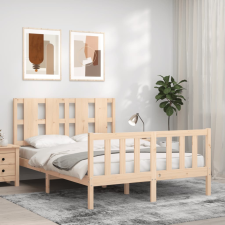 vidaXL tömör fa ágykeret fejtámlával 140 x 190 cm ágy és ágykellék