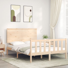 vidaXL tömör fa ágykeret fejtámlával 140 x 190 cm ágy és ágykellék