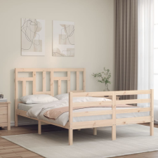vidaXL tömör fa ágykeret fejtámlával 140 x 200 cm ágy és ágykellék
