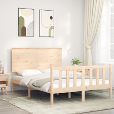 vidaXL tömör fa ágykeret fejtámlával 140 x 200 cm ágy és ágykellék
