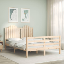 vidaXL tömör fa ágykeret fejtámlával 140 x 200 cm ágy és ágykellék
