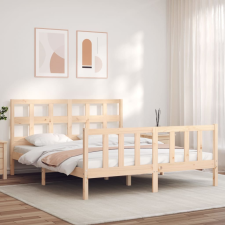 vidaXL tömör fa ágykeret fejtámlával 160 x 200 cm ágy és ágykellék