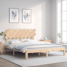 vidaXL tömör fa ágykeret fejtámlával 160 x 200 cm ágy és ágykellék