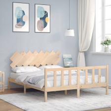 vidaXL tömör fa ágykeret fejtámlával 160 x 200 cm ágy és ágykellék