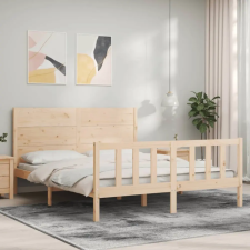 vidaXL tömör fa ágykeret fejtámlával 160 x 200 cm ágy és ágykellék