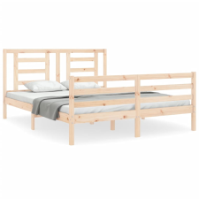 vidaXL tömör fa ágykeret fejtámlával 160 x 200 cm (3194711) ágy és ágykellék