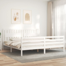 vidaXL tömör fa ágykeret fejtámlával 200 x 200 cm ágy és ágykellék