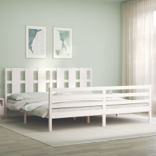 vidaXL tömör fa ágykeret fejtámlával 200 x 200 cm ágy és ágykellék