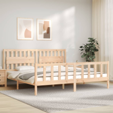 vidaXL tömör fa ágykeret fejtámlával 200 x 200 cm ágy és ágykellék