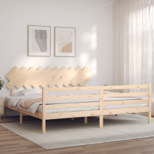 vidaXL tömör fa ágykeret fejtámlával 200 x 200 cm ágy és ágykellék