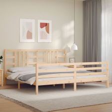 vidaXL tömör fa ágykeret fejtámlával 200 x 200 cm ágy és ágykellék