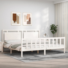 vidaXL tömör fa ágykeret fejtámlával 200 x 200 cm ágy és ágykellék