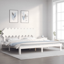 vidaXL tömör fa ágykeret fejtámlával 200 x 200 cm ágy és ágykellék