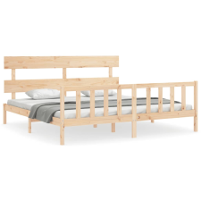 vidaXL tömör fa ágykeret fejtámlával 200 x 200 cm (3193291) ágy és ágykellék