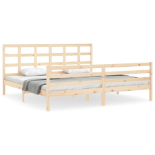 vidaXL tömör fa ágykeret fejtámlával 200 x 200 cm (3194006) ágy és ágykellék