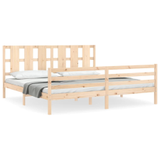 vidaXL tömör fa ágykeret fejtámlával 200 x 200 cm (3194136) ágy és ágykellék