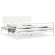 vidaXL tömör fa ágykeret fejtámlával 200 x 200 cm (3195307) ágy és ágykellék