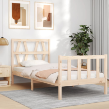 vidaXL tömör fa ágykeret fejtámlával 2FT6 Small Single ágy és ágykellék