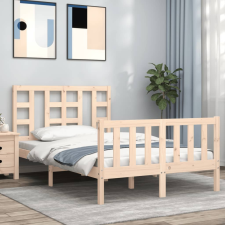 vidaXL tömör fa ágykeret fejtámlával 4FT Small Double ágy és ágykellék