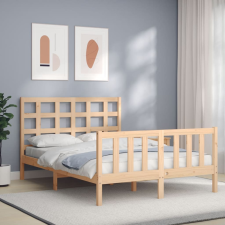 vidaXL tömör fa ágykeret fejtámlával 4FT Small Double bútor