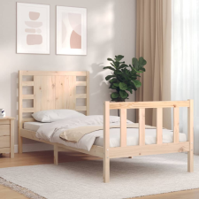 vidaXL tömör fa ágykeret fejtámlával 90 x 200 cm ágy és ágykellék