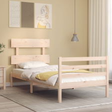 vidaXL tömör fa ágykeret fejtámlával 90 x 200 cm ágy és ágykellék