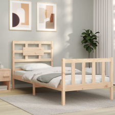 vidaXL tömör fa ágykeret fejtámlával 90 x 200 cm ágy és ágykellék