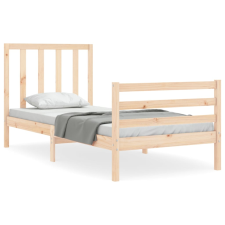 vidaXL tömör fa ágykeret fejtámlával 90 x 200 cm (3193776) ágy és ágykellék