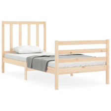 vidaXL tömör fa ágykeret fejtámlával 90 x 200 cm (3193841) ágy és ágykellék