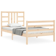 vidaXL tömör fa ágykeret fejtámlával 90 x 200 cm (3193906) ágy és ágykellék