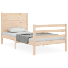 vidaXL tömör fa ágykeret fejtámlával 90 x 200 cm (3194621) ágy és ágykellék