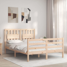 vidaXL tömör fa ágykeret fejtámlával Small Double ágy és ágykellék