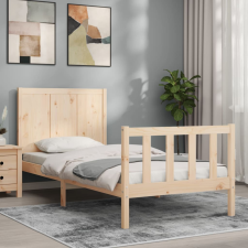 vidaXL tömör fa ágykeret fejtámlával Small Single ágy és ágykellék