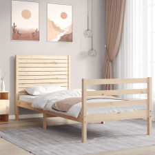 vidaXL tömör fa ágykeret fejtámlával Small Single ágy és ágykellék