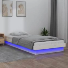 vidaXL tömör fa ágykeret LED-világítással ágy és ágykellék