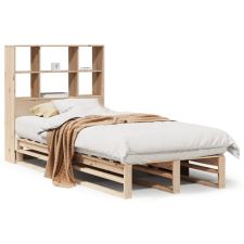 vidaXL tömör fa könyvespolcos ágy matrac nélkül 75 x 190 cm (3323935) ágy és ágykellék
