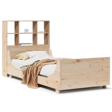 vidaXL tömör fa könyvespolcos ágy matrac nélkül 90 x 200 cm (3323815) ágy és ágykellék