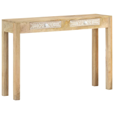 vidaXL tömör fehérített mangófa konzolasztal 110 x 30 x 75 cm bútor