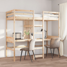 vidaXL tömör fenyő galériaágy-keret matrac nélkül 80 x 200 cm ágy és ágykellék